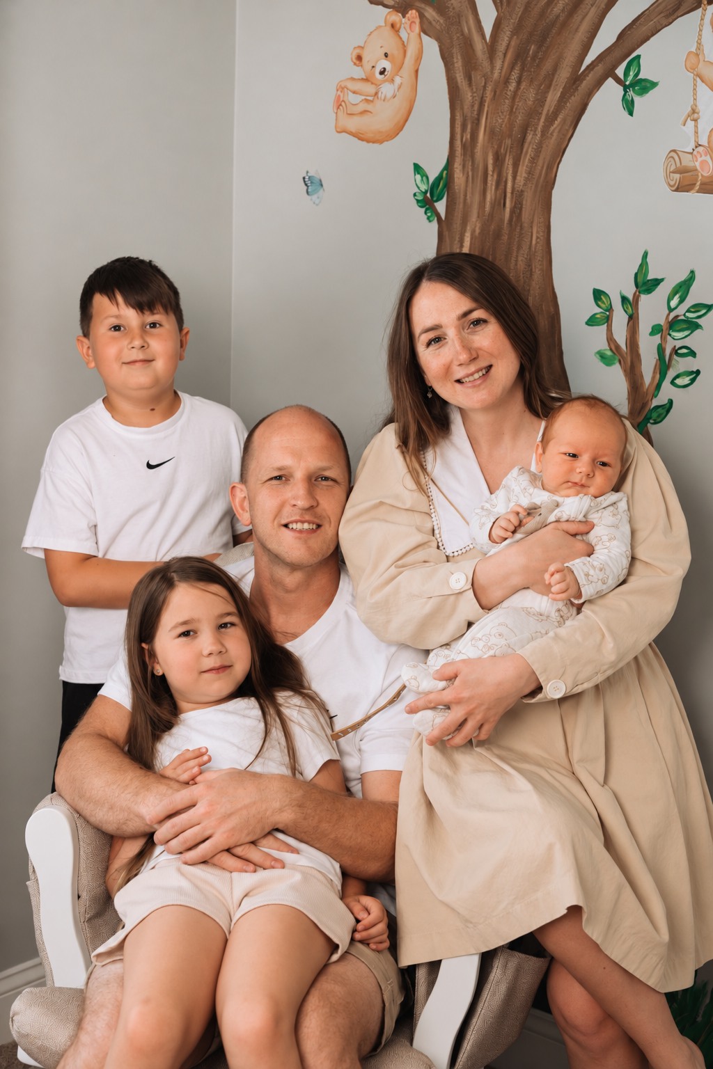 Marina, Denis and their three children